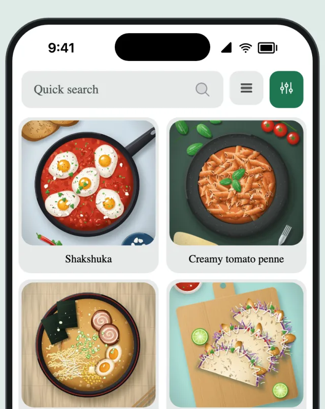 The CookZone recipe collection with the scanned recipe first