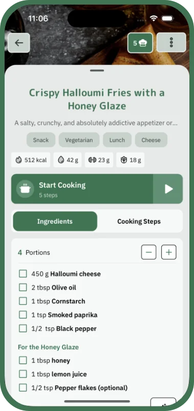 AI-powered recipe extraction